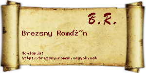 Brezsny Román névjegykártya